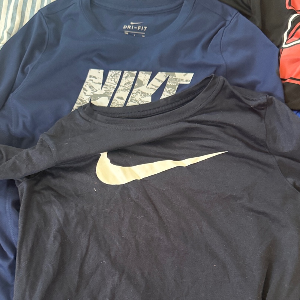Nike Dark Blue Dri-FIT Tee with White Logo